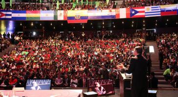 Präsident Correa betonte in seiner Rede die Notwendigkeit der Einheit der Linken