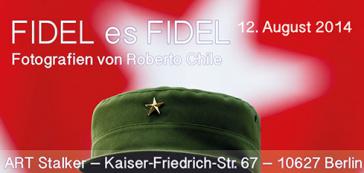 Die Botschaft der Republik Kuba lädt gemeinsam mit der Galerie "Art Stalker" zur Fotoausstellung "Fidel es Fidel" ein Die Botschaft der Republik Kuba lädt gemeinsam mit der Galerie "Art Stalker" zur Fotoausstellung "Fidel es Fidel" ein