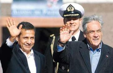 Wollen unabhängig vom Urteil gute Beziehungen: Chiles Präsident Sebastián Piñera und sein peruanischer Amtskollege Ollanta Humala