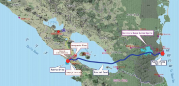 Die geplante Route des "Großen Interozeanischen Kanals"