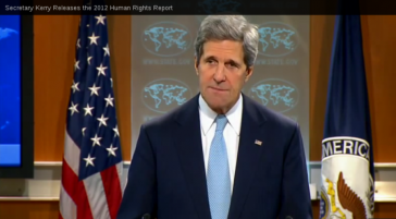 US-Außenminister John Kerry bei der Vorstellung des Jahresberichts