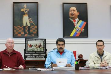 Nicolás Maduro bei seiner Stellungnahme