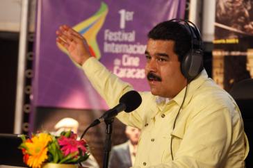 Präsident Maduro bei seiner Radiosendung