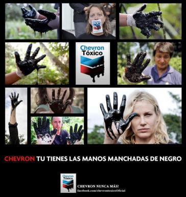 Plakat der Kampagne "Die schmutzige Hand von Chevron"