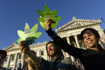Begeisterung in Uruguay nach der Abstimmung im Parlament über das Marihuana-Gesetz im Dezember 2013. Beim Verkauf in Apotheken gibt es nun Probleme