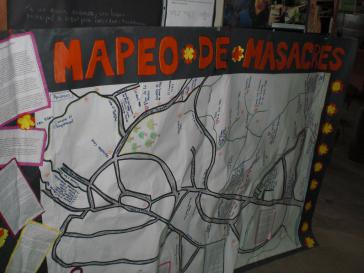 Karte der Massaker im Museum von Chalatenango