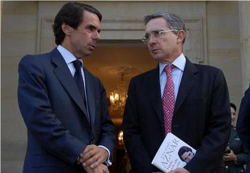 Erklärte Gegner von Venezuelas Regierung und Initiatoren der Erklärung: José María Aznar und Álvaro Uribe