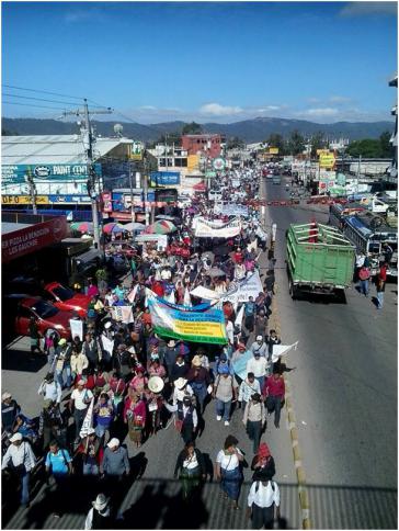 Hunderte protestieren in Huehuetenango friedlich gegen Korruption