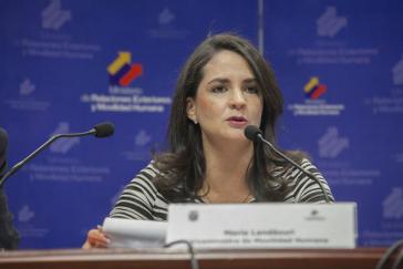 Ecuadors Vizeministerin für Auswärtiges und Migration, María Landázuri