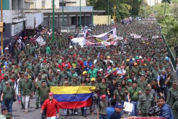 Angehörige der Milizen am vergangenen Samstag in Caracas