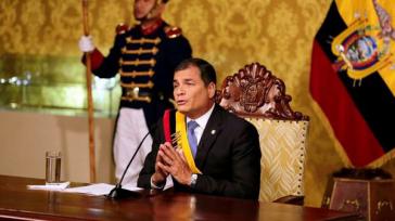 Präsident Correa rief die Opposition zum Dialog und Gewaltverzicht auf