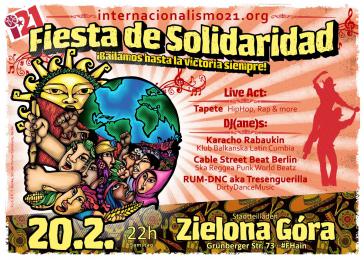 Plakat: 20.02.2016 - Fiesta de Solidaridad: ¡Bailamos hasta la victoria siempre!