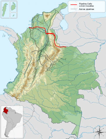 Die Ölpipeline Caño Limón verbindet die Produktionsstätten mit dem Exporthafen