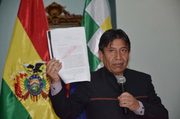 Außenminister Choquehuanca gab bei einer Veranstaltung am 22. November die Freigabe der Archive bekannt