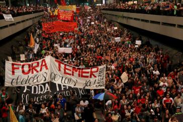 Bei einer Demonstration am 4. September in São Paulo forderten Zehntausende Neuwahlen