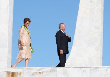 Dilma Rousseff und ihr Vize Michel Temer bei der Zeremonie zur Amtseinführung am 1. Januar 2015