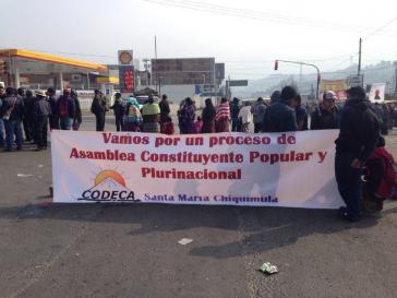 Blockade am Knotenpunkt Cuatro Caminos, Totonicapan