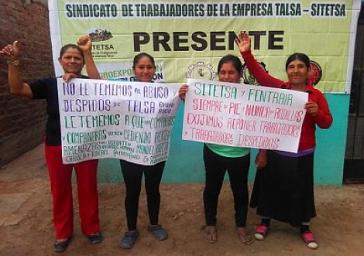 Arbeiterinnen protestieren gegen Entlassung und Behinderung gewerkschaftlicher Organisation beim Agrarunternehmen Talsa