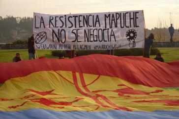 Protestaktion von Mitgliedern der Mapuche in Chile