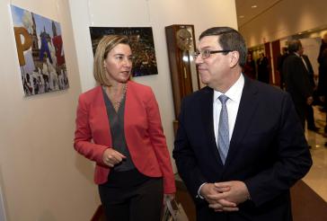 EU-Außenbeauftragte, Federica Mogherini, und Kubas Außenminister Bruno Rodríguez