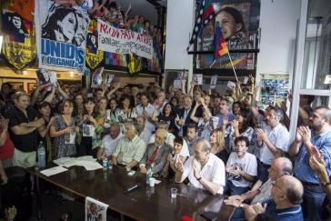 Presekonferenz in der Hauptstadt Argentiniens am Jahrestag der Verhaftung von Milagro Sala
