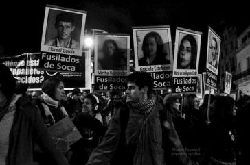 Schweigemarsch für die Verschwunden in Montevideo, Uruguay, am 16. Mai 2016. Angehörige der Diktaturopfer sind enttäuscht über die Freisprüche in Italien