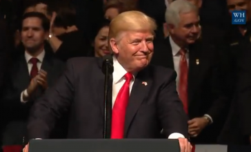 US-Präsident Trump bei seiner Rede zu Kuba in Miami (Screenshot)