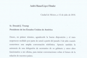 In einem Brief vom 12. Juli schlägt Amlo dem US-Präsidenten einen "Masterplan" zur Eindämmung der Migration vor