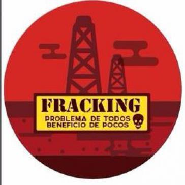 "Fracking: Ein Problem für alle, Nutzen für wenige": Sticker der Aktivisten in Kolumbien
