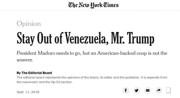 Editorial Board der New York Times vom 11. September 2018 (Screenshot)
