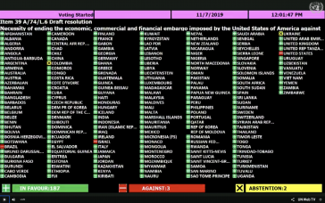 UN votiert in Mehrheit gegen US-Blockade
