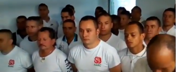 Farc-Gefangene bei der Videoaufzeichnung im Gefängnis La Picota