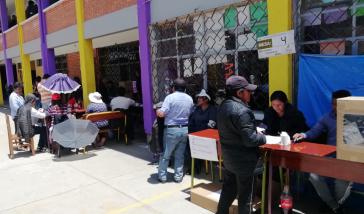 Wahllokal in einer Schule im Statdtteil Villa Fátima in La Paz