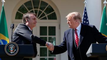 Voll des Lobes füreinander: Die Präsidenten von Brasilien, Jair Bolsonaro, und den USA, Donald Trump, am Dienstag  in Washington