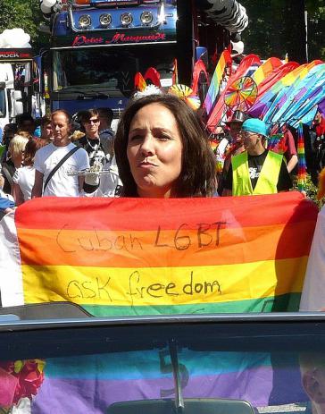 Vorkämpferin für LGBTQ-Rechte in Kuba: Mariella Castro, hier bei einer Demo in Hamburg