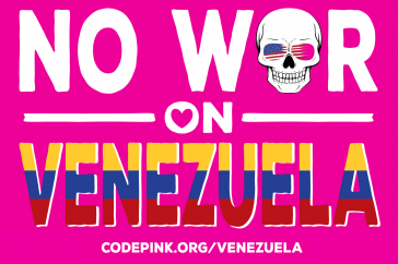 Die Kriegsgegnerinnen von Code Pink kritisieren die Interventionspolitik der USA in Venezuela