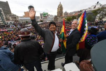 Die Unterstützung der Anhänger des gewählten Präsidenten von Bolivien, Evo Morales, ist weiterhin groß
