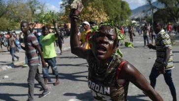 Bis zum Sturz der Regierung: Demonstrant in Haiti
