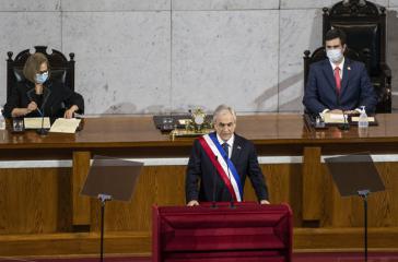 Immer unbeliebter: Chiles Präsident Piñera, hier bei seinem Rechenschaftsbericht vor dem Kongress am 31. Juli