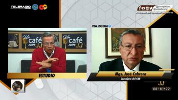 José Cabrera, Mitglied des Wahlrats, stand in der Sendung "Un Café con JJ" Rede und Antwort
