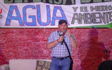Rodrigo Mundaca im Februar 2020 bei einem Festival für das Recht auf Wasser und die Umwelt