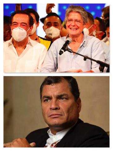 Der zukünftige Präsident Guillermo Lasso (oben rechts), Jaime Nebot (oben links) und der ehemalige Präsident Rafael Correa (unten) konnten sich schlussendlich nicht auf einen Pakt einigen