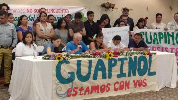 Ein Ziel der Umwelt- und Menschenrechtsaktivist:innen ist die Freilassung der acht Gefangenen aus der Gemeinde Guapinol