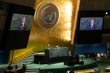 Kubas Außenminister Bruno Rodríguez Parrilla bei seiner Rede vor der UNO am 23. Juni