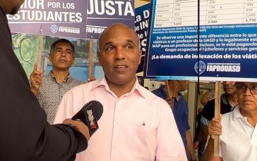 Pastor de la Rosa, Leiter der Gewerkschaft FAPROUASD, kündigte die Fortsetzung des Streiks an