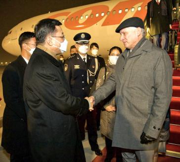 Kubas Präsident Díaz-Canel bei seiner Ankunft in Beijing