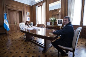 Treffen mit Symbolcharakter zwischen Senatspräsidentin Kirchner und dem neuen Wirtschaftsminister Massa