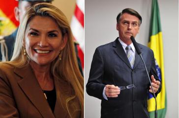 Für die verurteilte, ehemalige Übergangspräsidentin Jeanine Áñez riskiert Bolsonaro einen internationalen Eklat (Kollage)
