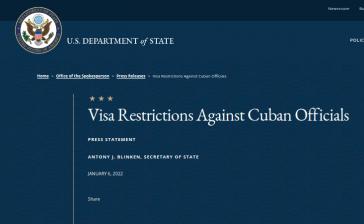 Die US-Regierung verhängte "Visabeschränkungen gegen kubanische Beamte"