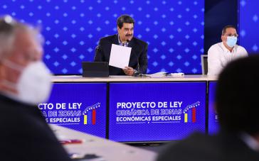 Präsident Maduro: Die nationale Produktion könne durch SẀZ mit lokalen und ausländischen Investitionen angekurbelt werden
